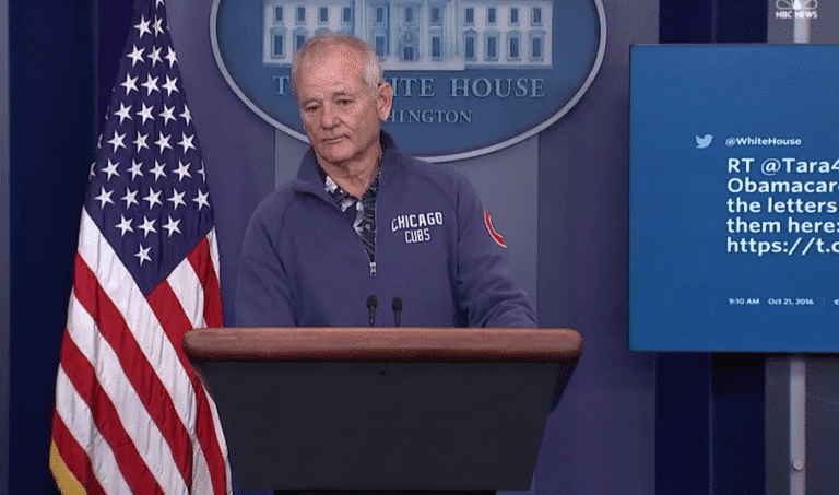 Bill Murray Crashes White House Press Briefing To Support His Chicago Cubs