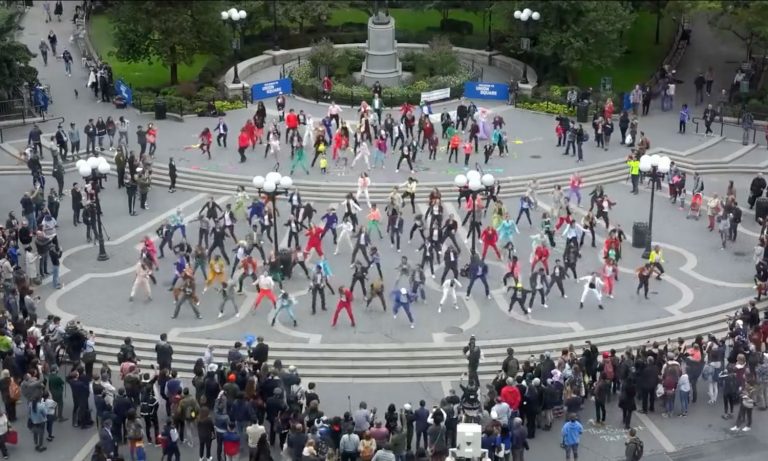 Hillary Clinton Supporters Organize Massive “Pantsuit Power” Flash Mob