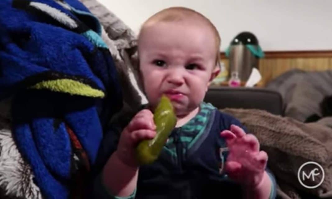 WATCH Baby's Hilarious Reaction To Eating A Pickle For The First Time