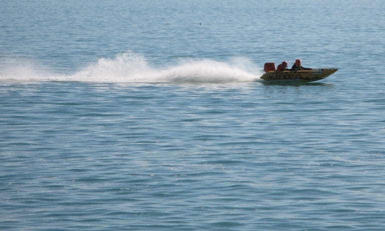 New Zealand Man Takes His Homemade Jet Boat Out On Flooded Streets