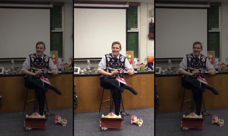 Watch A Teacher’s Emotional Reaction After His Students Gave Him Sneakers For Christmas