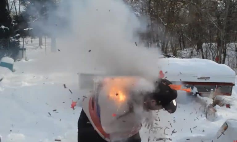 Watch: Man Ignites Firecrackers That Are Taped Around His Bare Chest