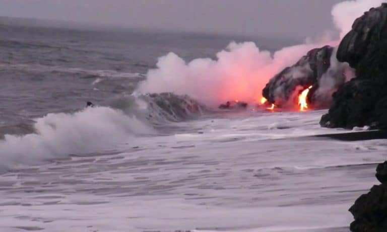 Watch This Man With Selfie Stick Swim In Lava For The Hell Of It