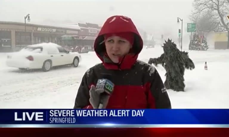 WATCH: Pot Sasquatch Photo Bombs Local Newscast During Snowstorm