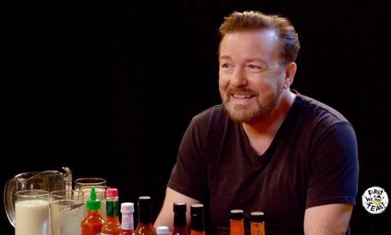 Watch Ricky Gervais Eat Insanely Spicy Hot Wings