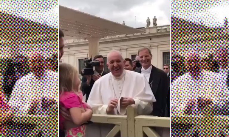 Watch: Kid Meeting The Pope Snatches Souvenir From Pontiff’s Head