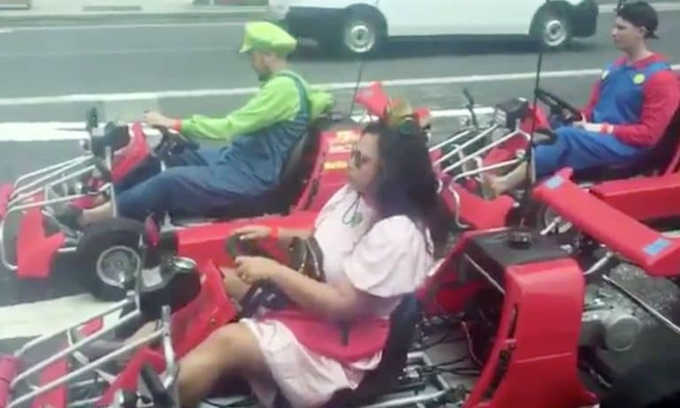 Hugh Jackman In Insane Real-Life Mario Kart Race