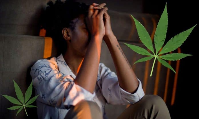 https://pixabay.com/en/people-emotion-dramatic-female-1492052/ | https://pixabay.com/en/cannabis-leaf-pot-weed-marijuana-297097/ PTSD