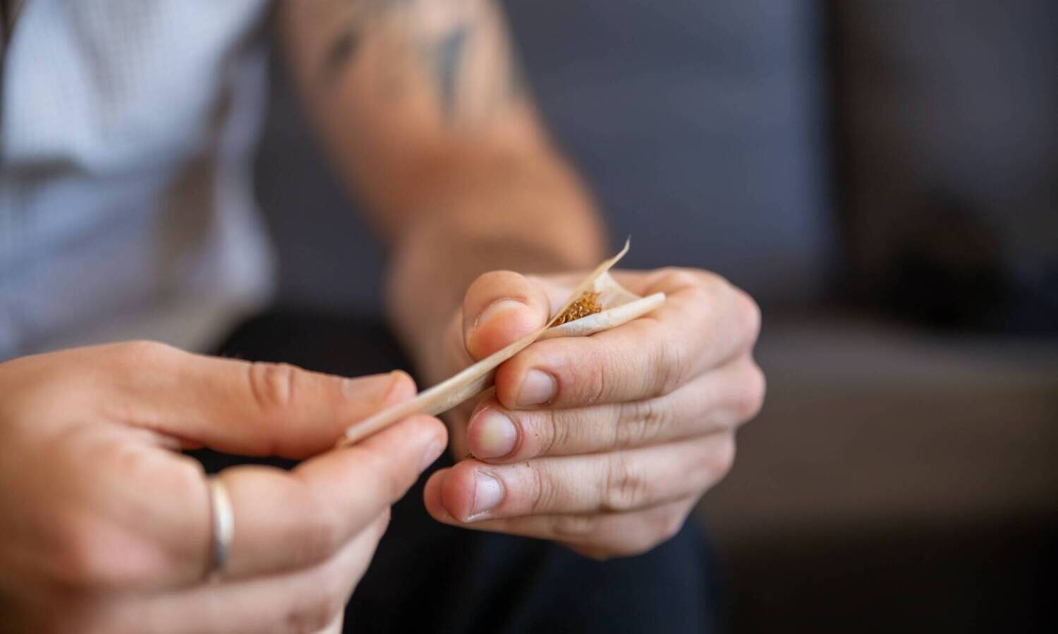 rolling a marijuana joint